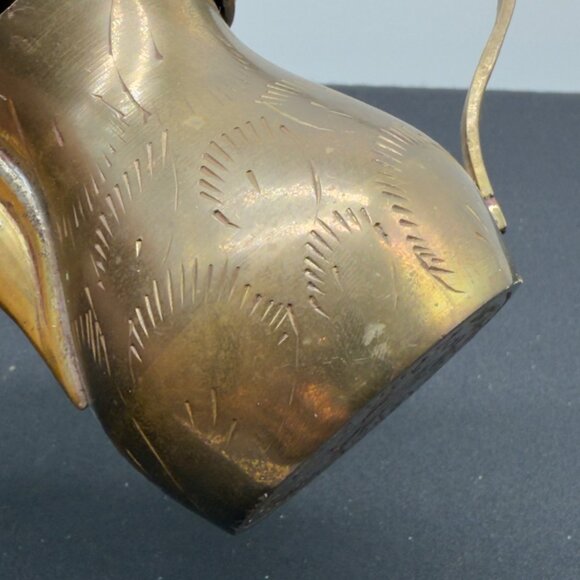 Vintage Brass Middle Eastern Dallah Coffee Pot Arabic Jar Old Mini Small - Picture 5 of 11
